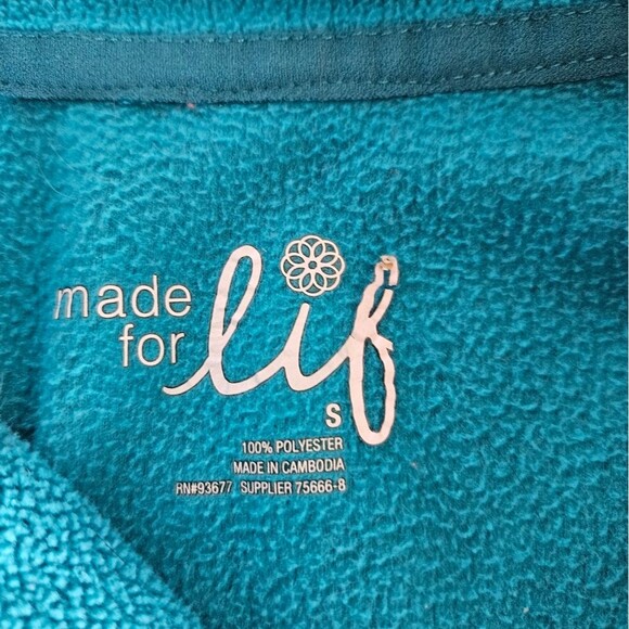 Womens Turquoise Blue ¼ Zip Fleece Sweater Small Cozy Activewear Pullover - Picture 5 of 5